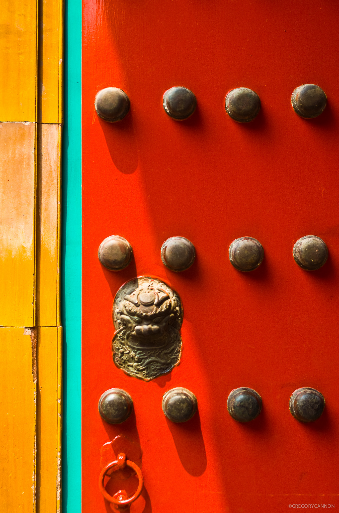 Door with tiles